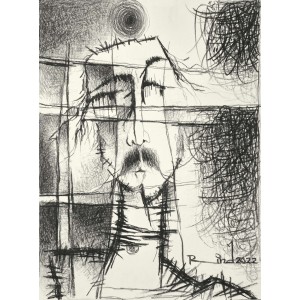 A. S. Rind, 22 x 28 Inch, Charcoal On Paper, Figurative Painting, AC-ASR-751